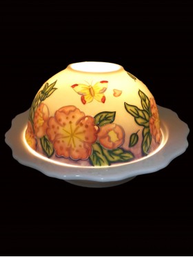 Hand paint Flower Dome Light with LED base